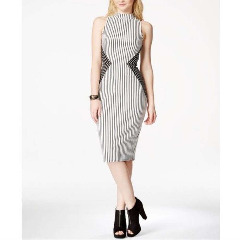 Material Girl Striped Body Con Pencil Dress